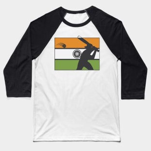 Indian Baseball Striker Player Fan India Flag Baseball T-Shirt